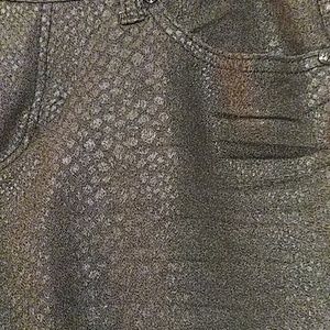Black snakeskin stretch jeans